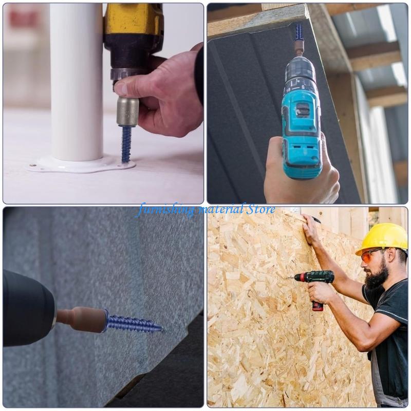 Woodworking Easy Projects - Y5GD 40 Stück Schlitz-Sechskant-Unterlegscheibenkopf-Stuckschrauben, Anker, Betonbolzen