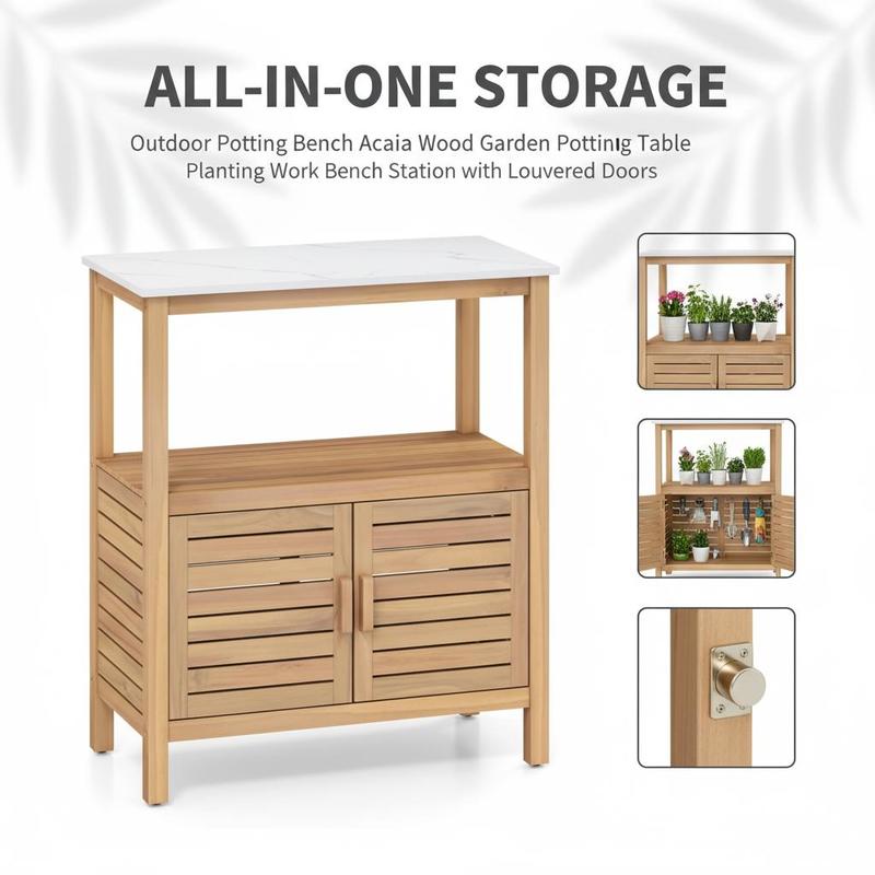 Outdoor-Pflanztisch aus Akazie – Workbench Woodworking Bewertung und Preis