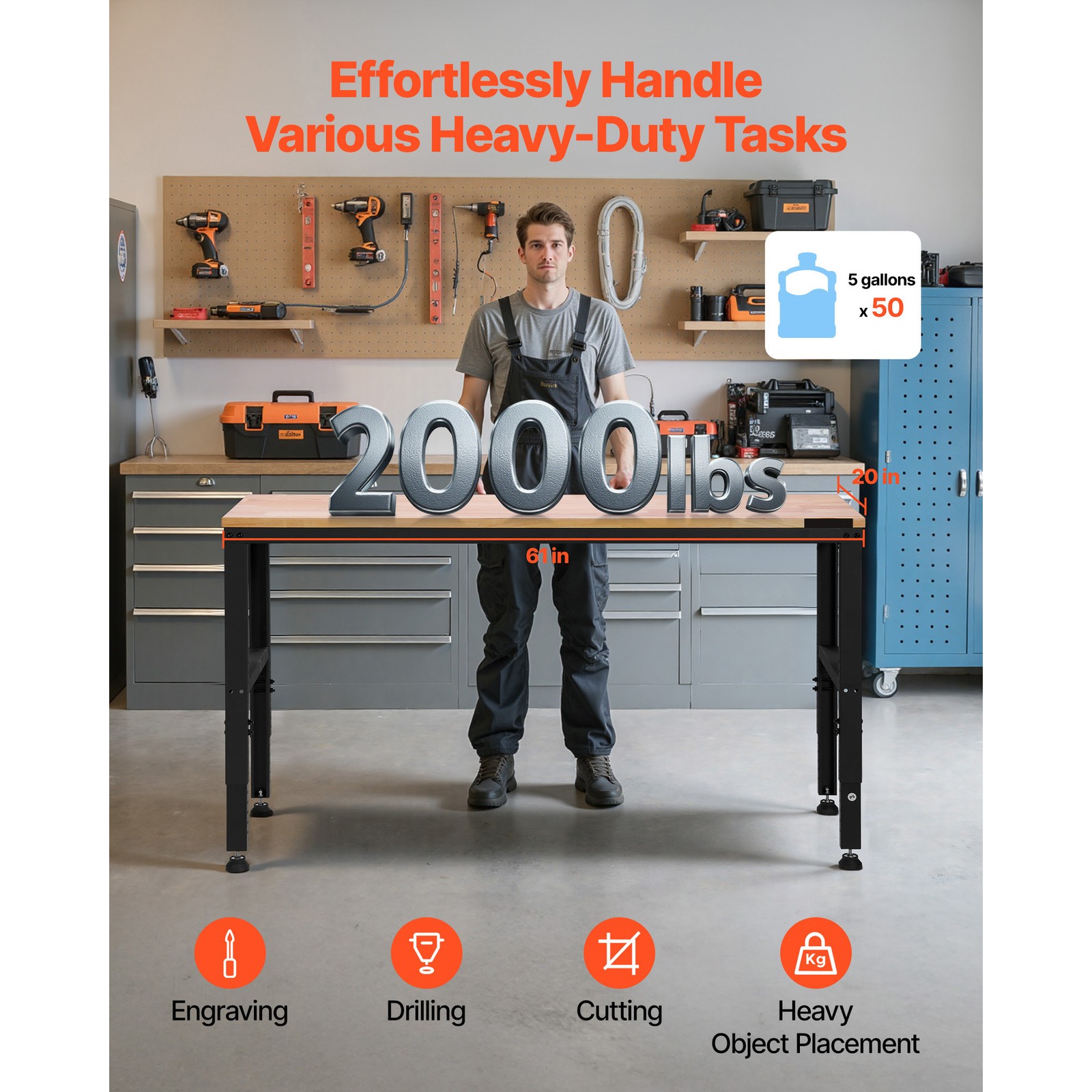Höhenverstellbare Werkbank 61  – Workbench Woodworking Bewertung und Preis